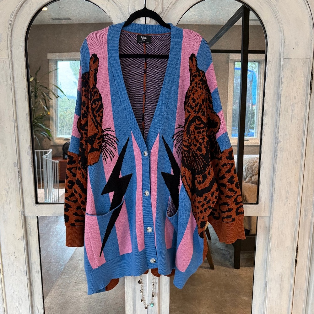 Dressed in LALA Oversized Leopard Cardigan, Sz S/M